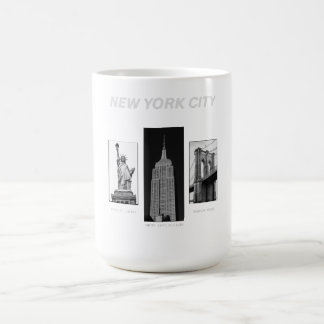 New York City Landmarks Black White Urban Illustra Coffee Mug