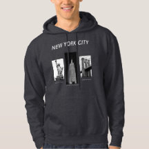 New York City Landmarks Black White Urban Illustra