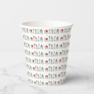 New York City Landmarks NYC Xmas Christmas Holiday Paper Cups