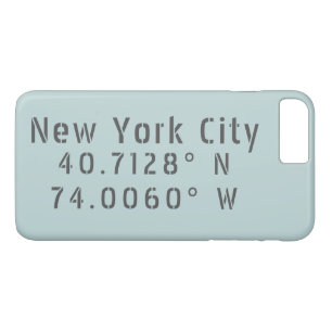 New York City Latitude & Longitude iPhone 8 Plus/7 Plus Case