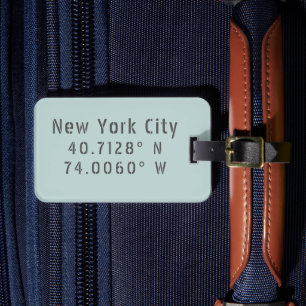 New York City Latitude Longitude Personalised Luggage Tag