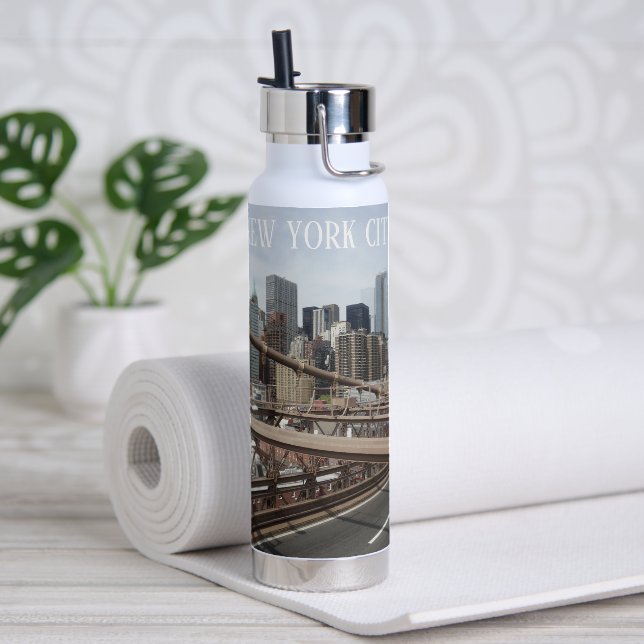 New York City Lower Manhattan Skyline Water Bottle (Yoga)