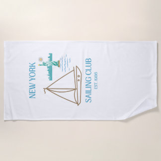New York City Luxury Sailing Club Beach Towel