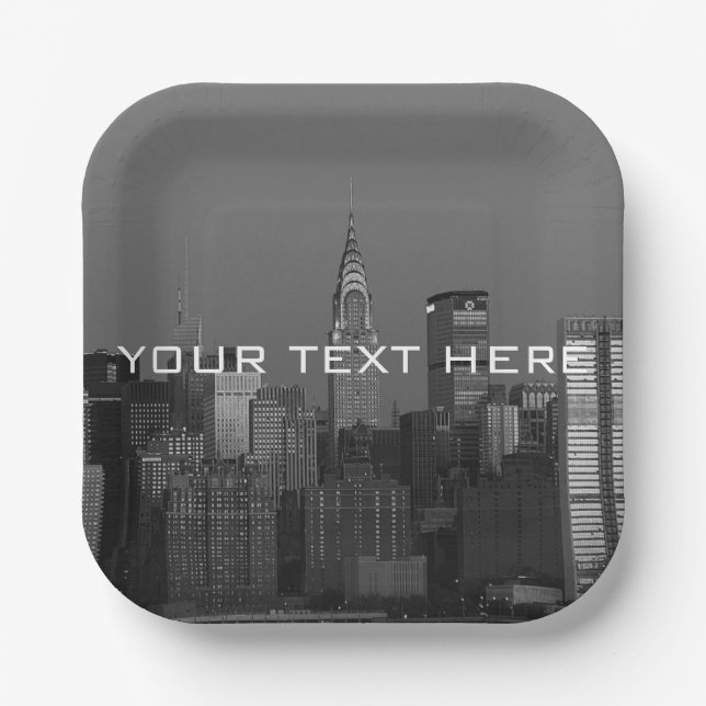 New York City Manhattan Empire State Building Pape Paper Plate (Front)