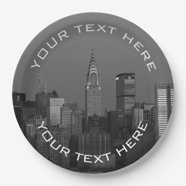 New York City Manhattan Empire State Building  Paper Plate (Front)