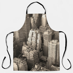 New York City Manhattan skyline aerial view black  Apron