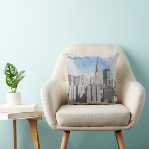 New York City Manhattan Skyline Cushion