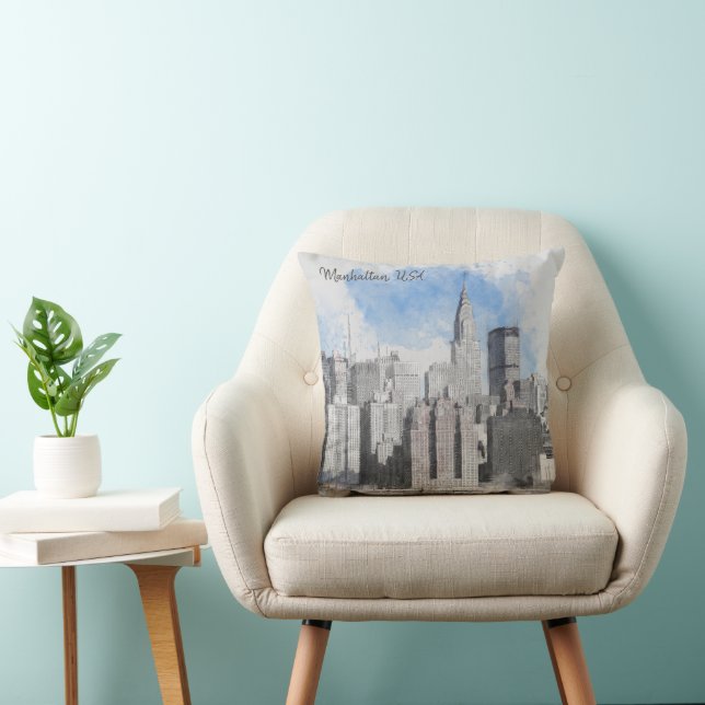 New York City Manhattan Skyline Cushion (Chair)