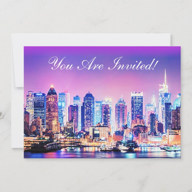 New York City Manhattan Skyline Invitation (Front)
