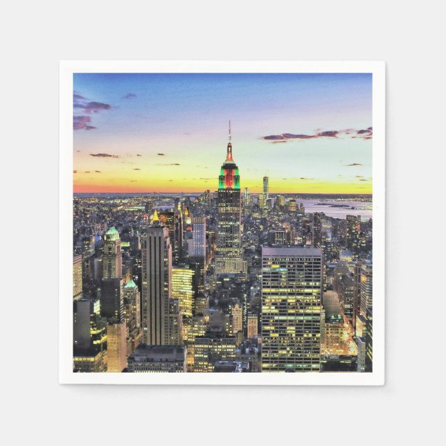 New York City Manhattan Skyline Napkin (Front)