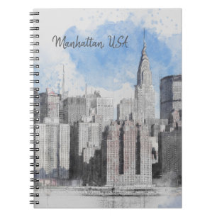 New York City Manhattan Skyline Notebook