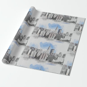New York City Manhattan Skyline Wrapping Paper