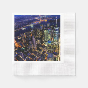 New York City, Manhattan, USA cityscape at night Napkin
