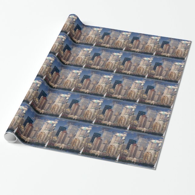 New York City Manhattan Wrapping Paper (Unrolled)