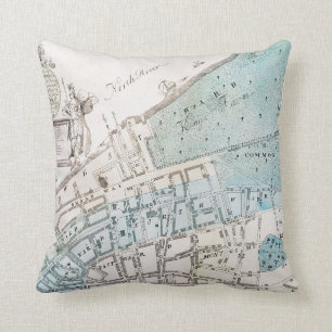 New York City Map, 1728 Cushion