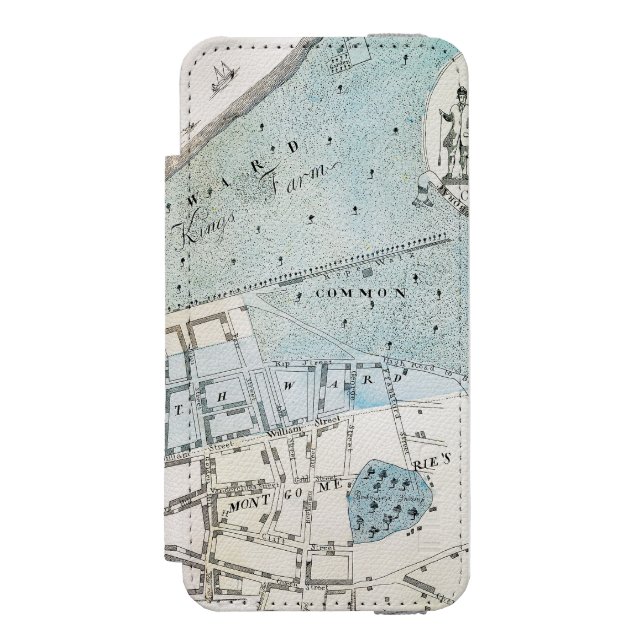 New York City Map, 1728 Incipio iPhone Wallet Case (Folio Front)