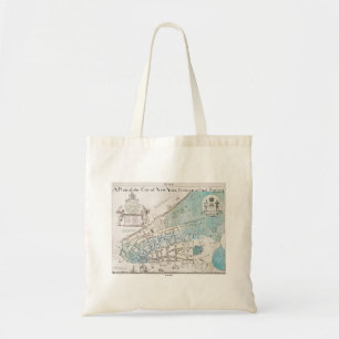 New York City Map, 1728 Tote Bag