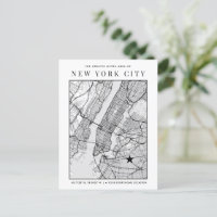 New York City Map + Mark A Location! Postcard