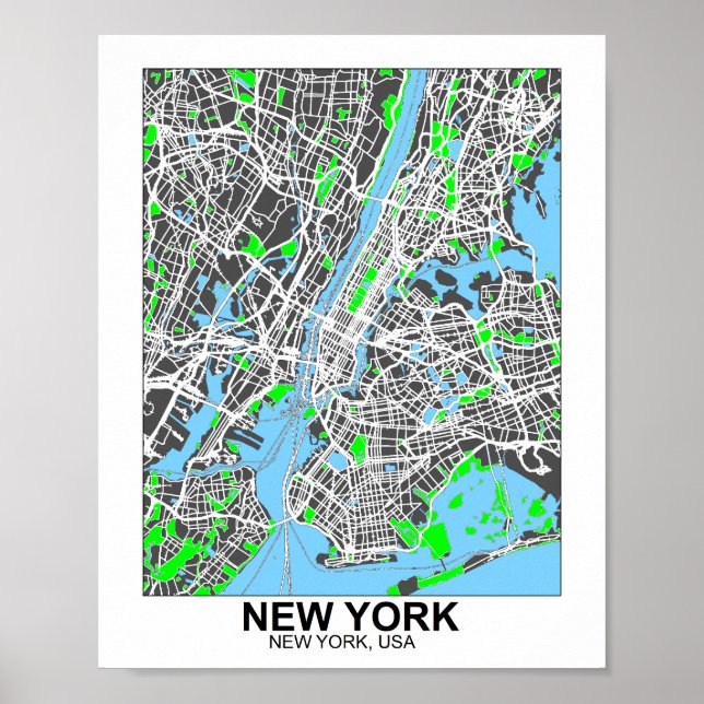 New York City Map Poster (Front)