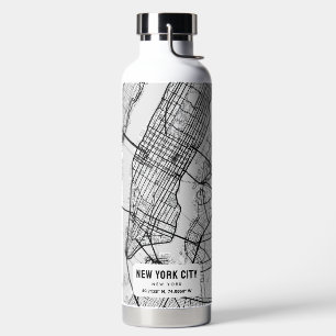 New York City Map Water Bottle