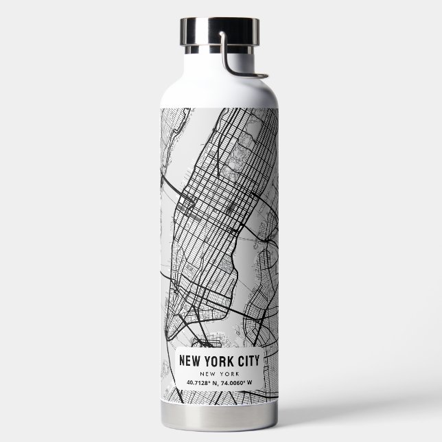 New York City Map Water Bottle (Left)