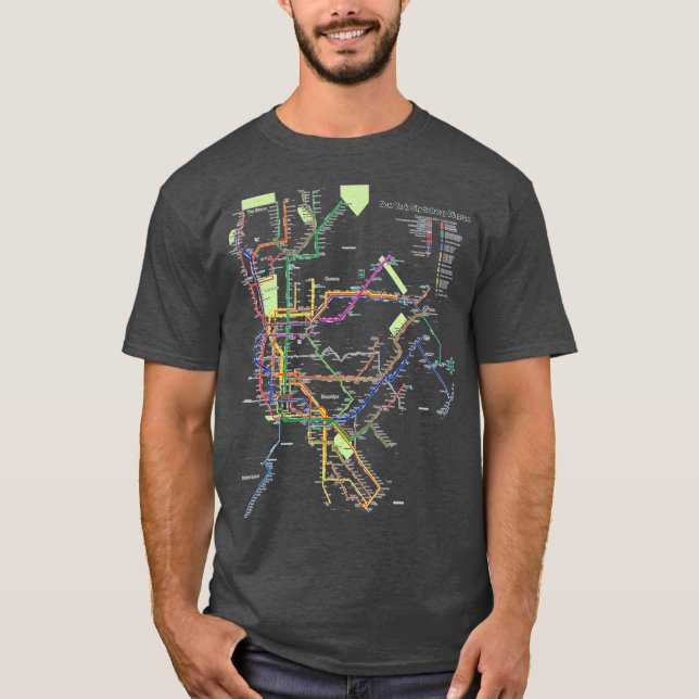 New York City Metro Subway Map Art I Heart NY T-Shirt (Front)