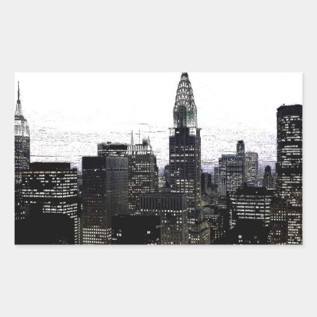New York City Midtown Rectangular Sticker (Front)