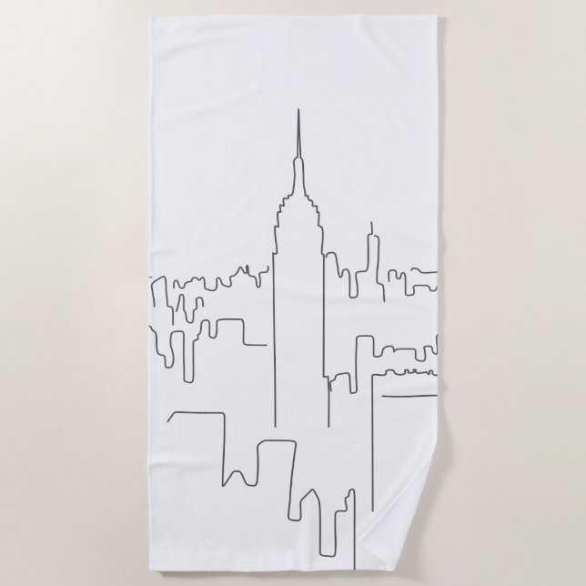 New York City Minimal Line Beach Towel (Front)
