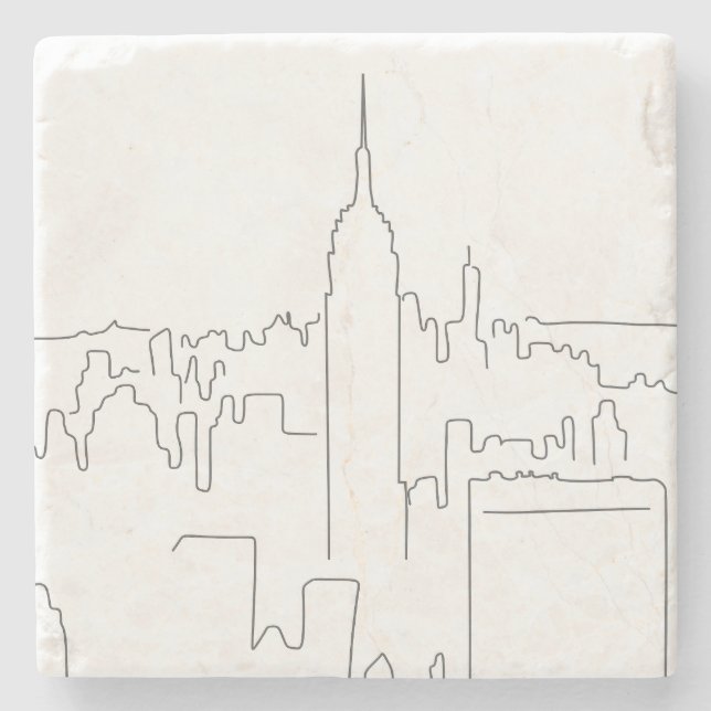 New York City Minimal Line Stone Coaster (Front)
