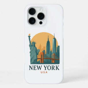 New York City Minimalist Vintage Travel iPhone 16 Pro Max Case