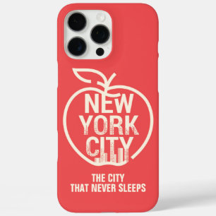 NEW YORK CITY Modern Red Big Apple Skyline  iPhone 16 Pro Max Case