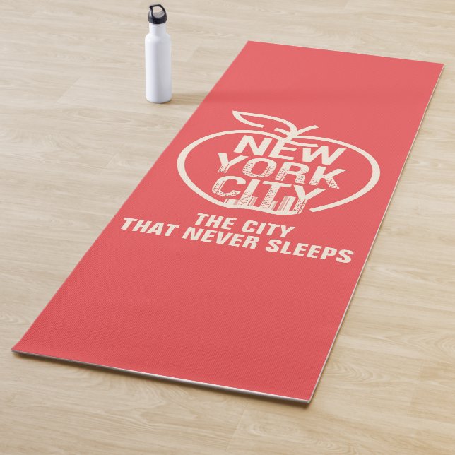 NEW YORK CITY Modern Red Yoga Mat (In Situ)