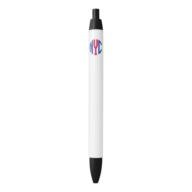 New York City monogram Black Ink Pen (Front Vertical)