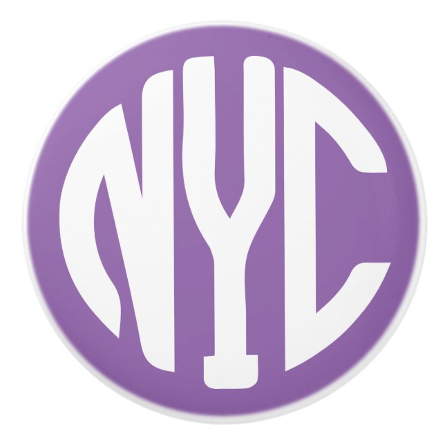 New York City monogram Ceramic Knob (Front)
