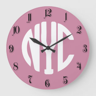New York City monogram Large Clock