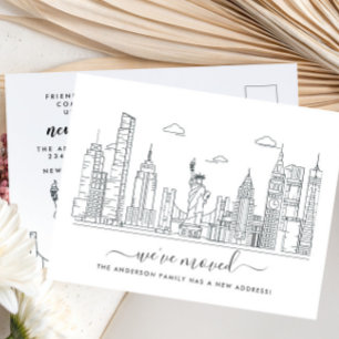 New York City Moving Announcement Postcard