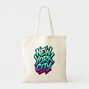 New York City Neon Graffiti Street Art Design Tote Bag