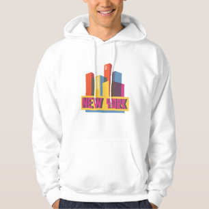 New York City Neon Skyline Hoodie