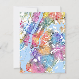 New York City New York Map Postcard