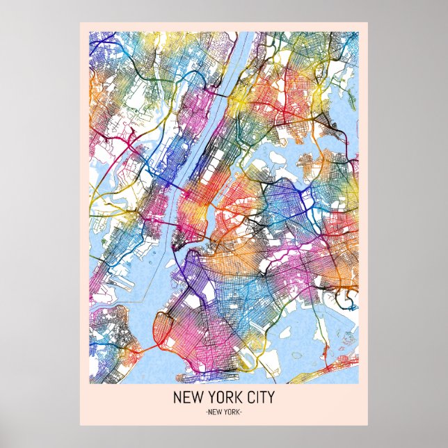 New York City New York Map Poster (Front)