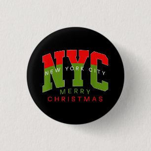 New York City New York Merry Christmas Travel Gift 3 Cm Round Badge