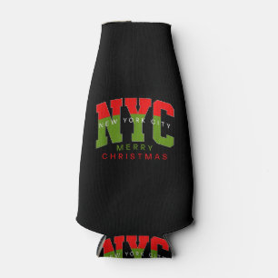 New York City New York Merry Christmas Travel Gift Bottle Cooler