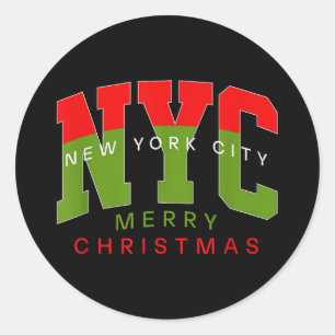 New York City New York Merry Christmas Travel Gift Classic Round Sticker