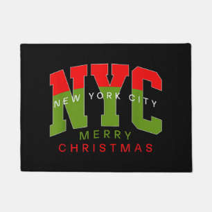 New York City New York Merry Christmas Travel Gift Doormat