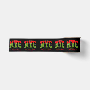 New York City New York Merry Christmas Travel Gift Grosgrain Ribbon
