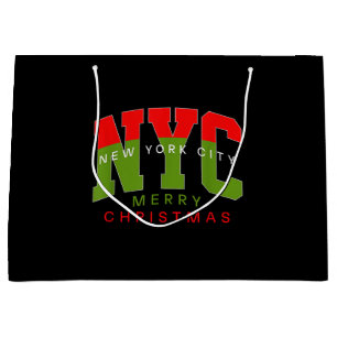 New York City New York Merry Christmas Travel Gift Large Gift Bag