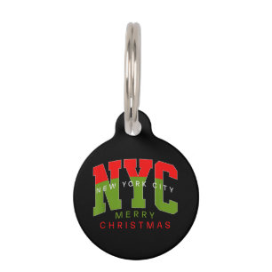 New York City New York Merry Christmas Travel Gift Pet Tag