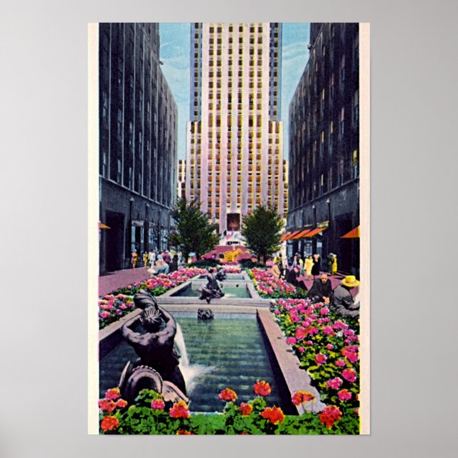 New York City, New York Plaza at the Rock 1940 Poster (Front)