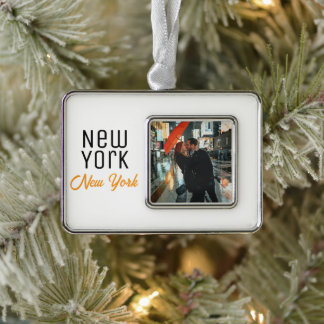 New York City, New York Souvenir Silver Plated Framed Ornament