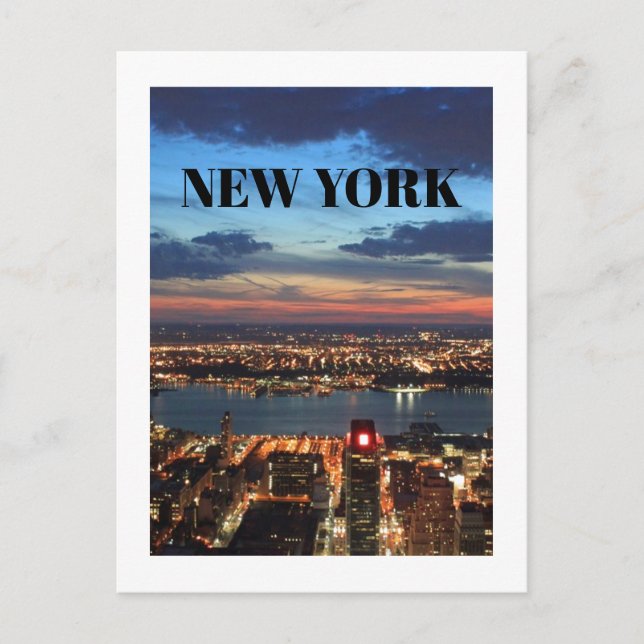 New York City Newyork Skyline Buildings Night Sky Postcard (Front)